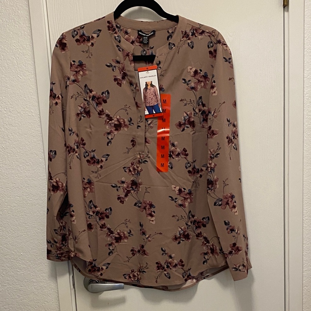 Chic Floral Blouse - Brown